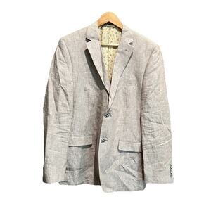 Lord & Taylor Beige Men's Black Brown 1826‎ Slim Fit Linen Blazer Size 40R